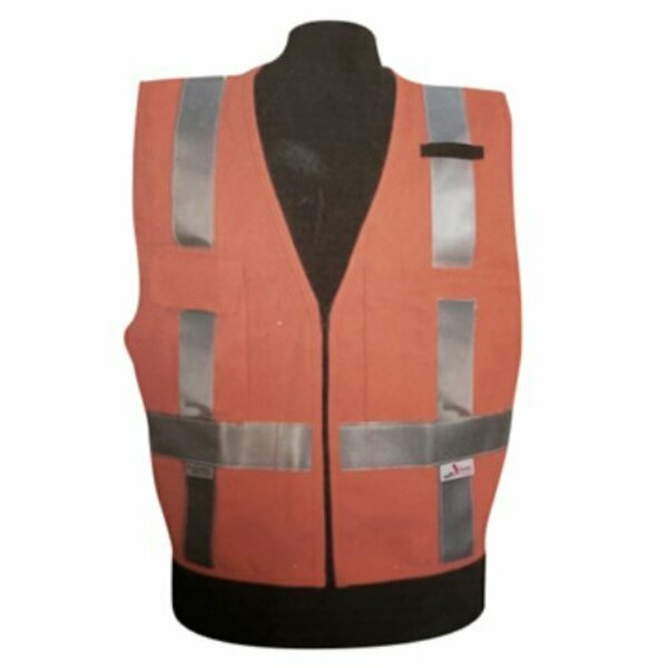 Gann Safety/Mutual Ind. Surveyor Vest, 3XL, FR Cotton, Zipper Closure, ANSI Class: Class 2 GAVCTDFR2S4PARB-3X